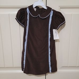 Anvy Kid Brown Cord Apron Dress Toddler 3T